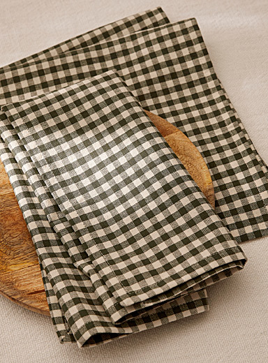Olive gingham napkin