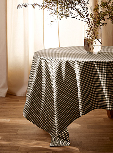 Simons Maison: La nappe vichy olive Vert &agrave; motifs