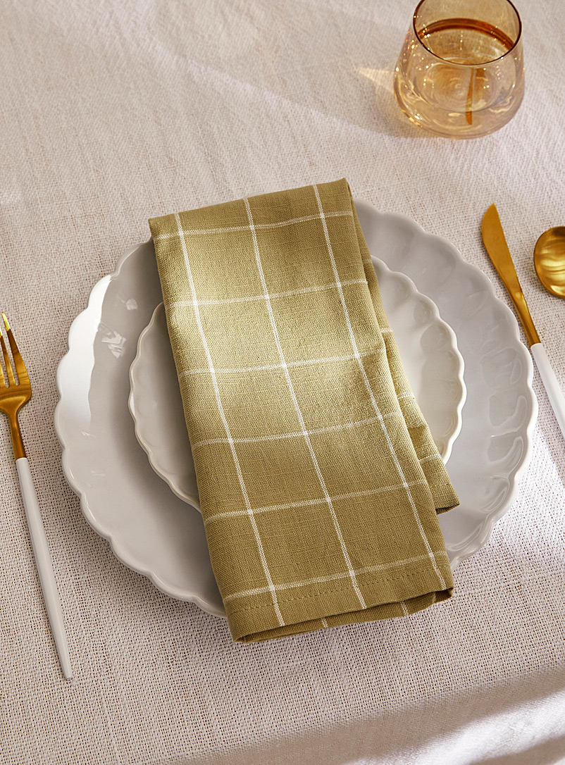 20 Serviettes Jetables Vert Sauge à Carreaux – Bord Festonné, Papier Qualité, Pour Mariage, Cocktail, Fête Prénatale - 13