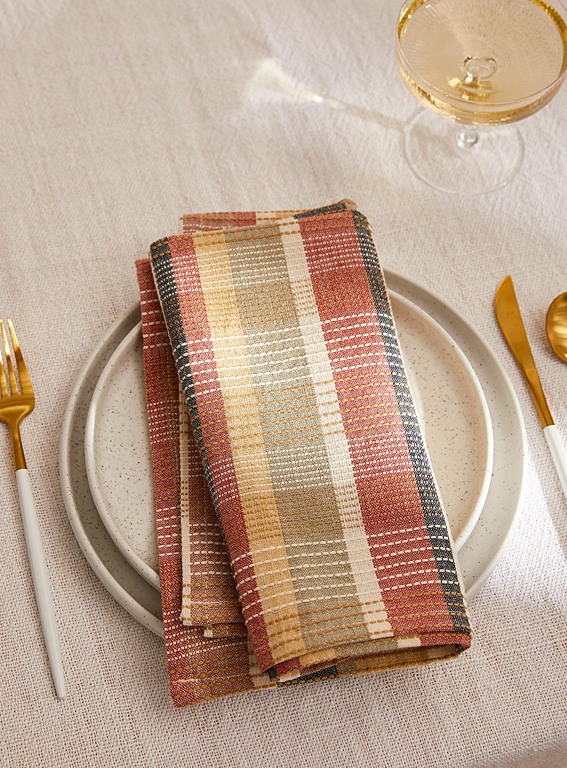 Simons Maison Assorted Catalogne stripe recycled cotton napkin