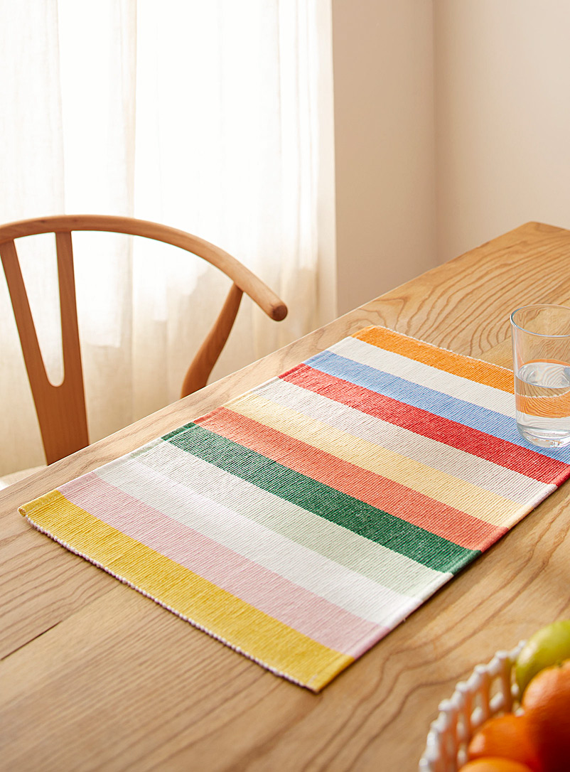 Simons Maison Assorted Vacation stripes recycled cotton placemat