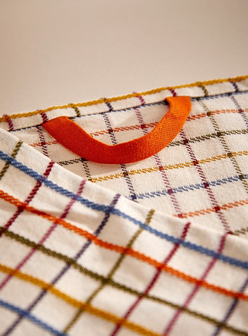 Simons Maison: Le linge &agrave; vaisselle carreaux &Eacute;cru &agrave; motifs