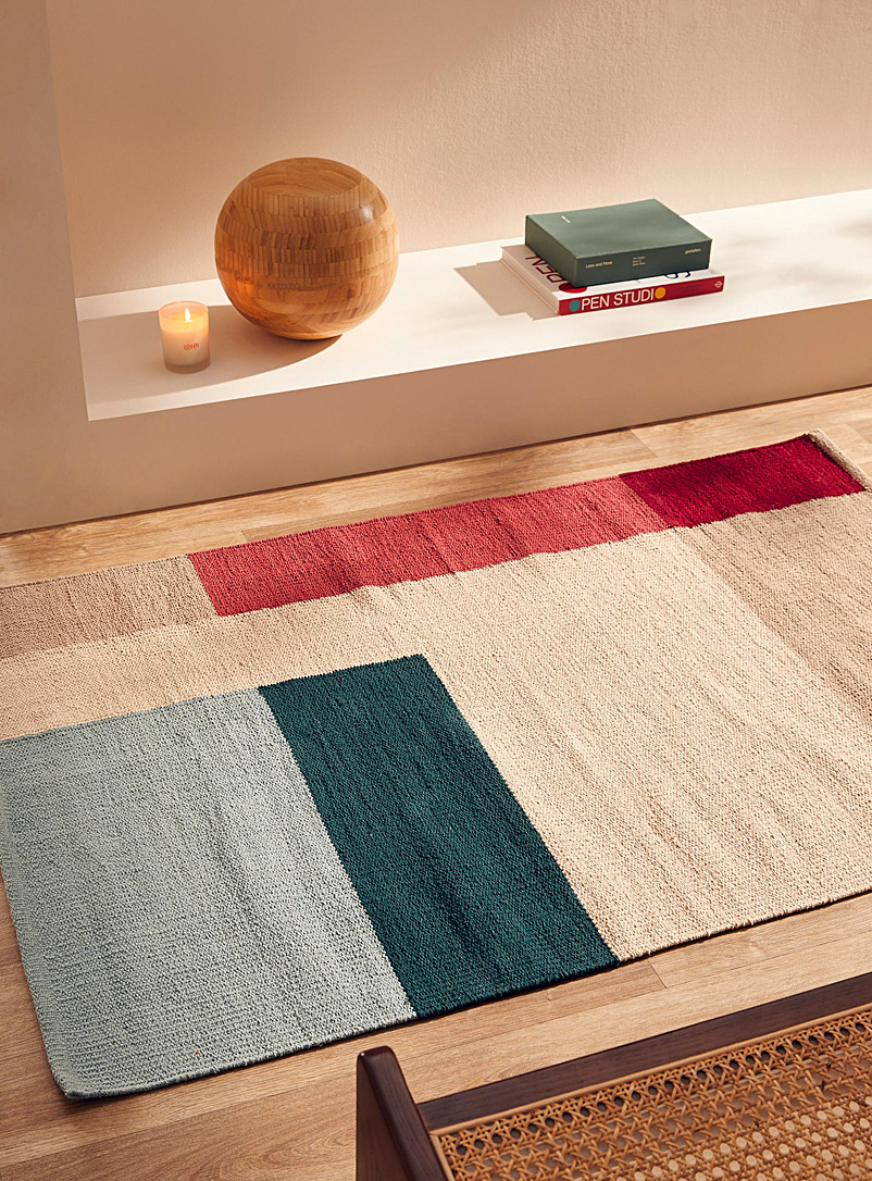 Simons Maison Assorted Hued colourful rectangles rug 90 x 130 cm