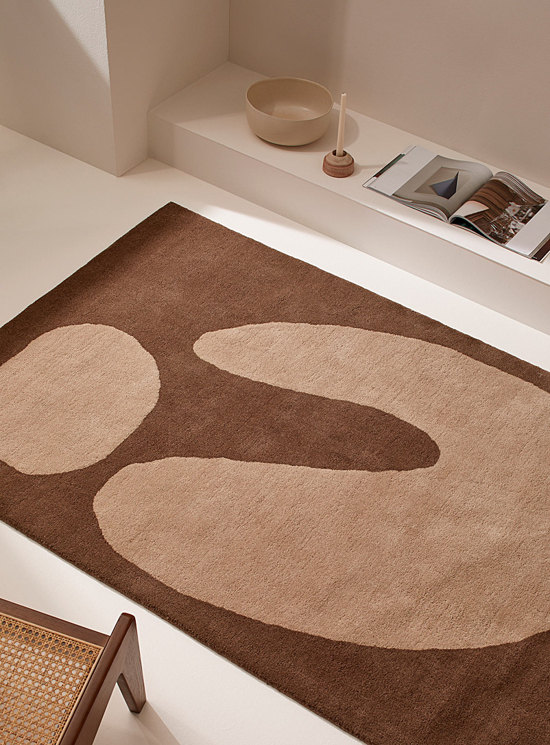 Simons Maison: Le tapis touffeté formes apaisantes 120 x 180 cm Brun à motifs