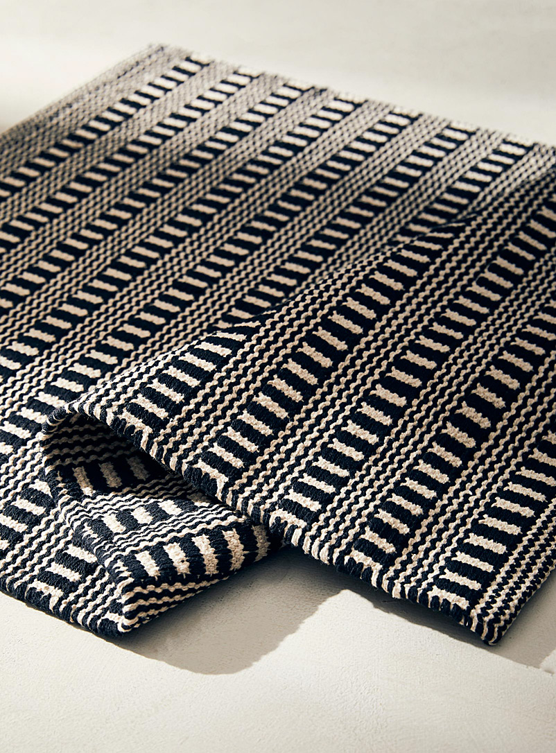 Simons Maison Patterned Brown Graphic stripes woven rug See available sizes
