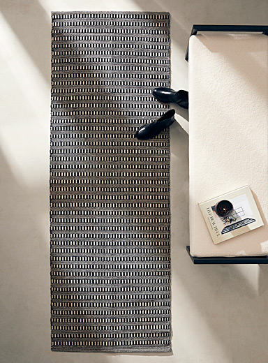 Simons Maison Black and White Graphic stripes woven hallway runner 75 x 215 cm