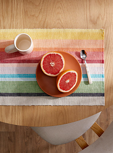 Rainbow stripes placemat