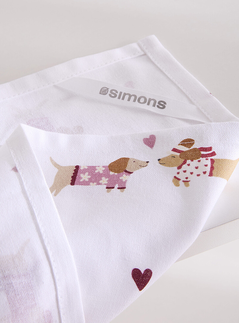 Simons Maison: Le linge &agrave; vaisselle teckels styl&eacute;s  Coeurs teckels