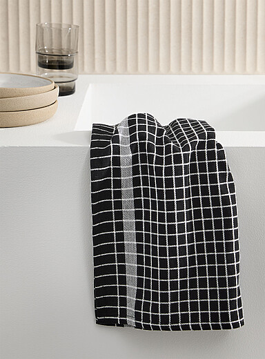 Le linge &agrave; vaisselle carreaux minimalistes