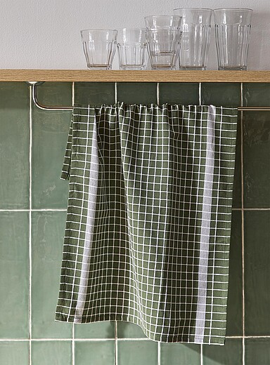 Simons Maison Black Minimalist checkers tea towel
