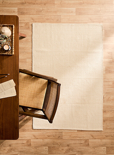 Simons Maison Ivory/Cream Beige Honeycomb texture woven rug 120 x 180 cm
