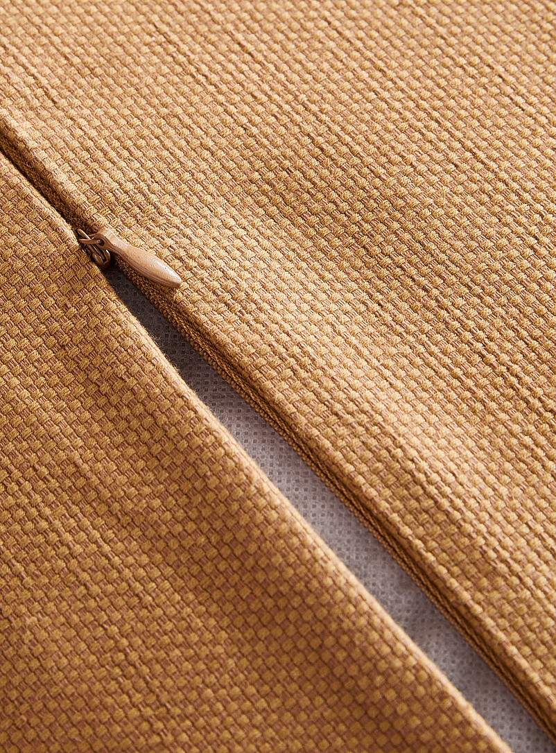 Simons Maison: Le coussin d&eacute;houssable tricot panier 50 x 50 cm Ocre jaune