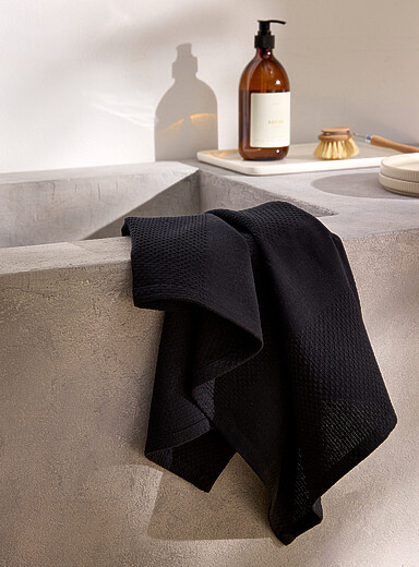 Simons Maison: Le linge &agrave; vaisselle jacquard monochrome Bleu fonc&eacute; - Indigo