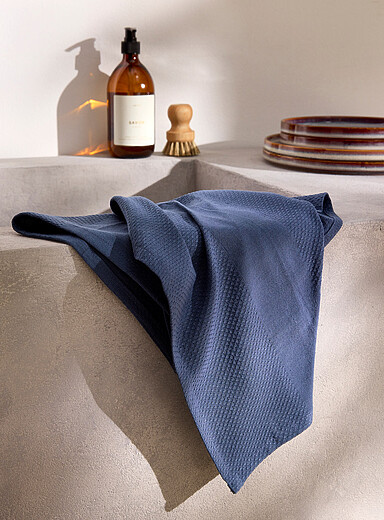 Simons Maison Indigo/Dark Blue Monochromatic jacquard tea towel