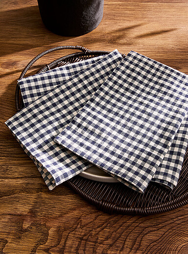 Les serviettes de table vichy marine Ensemble de 2