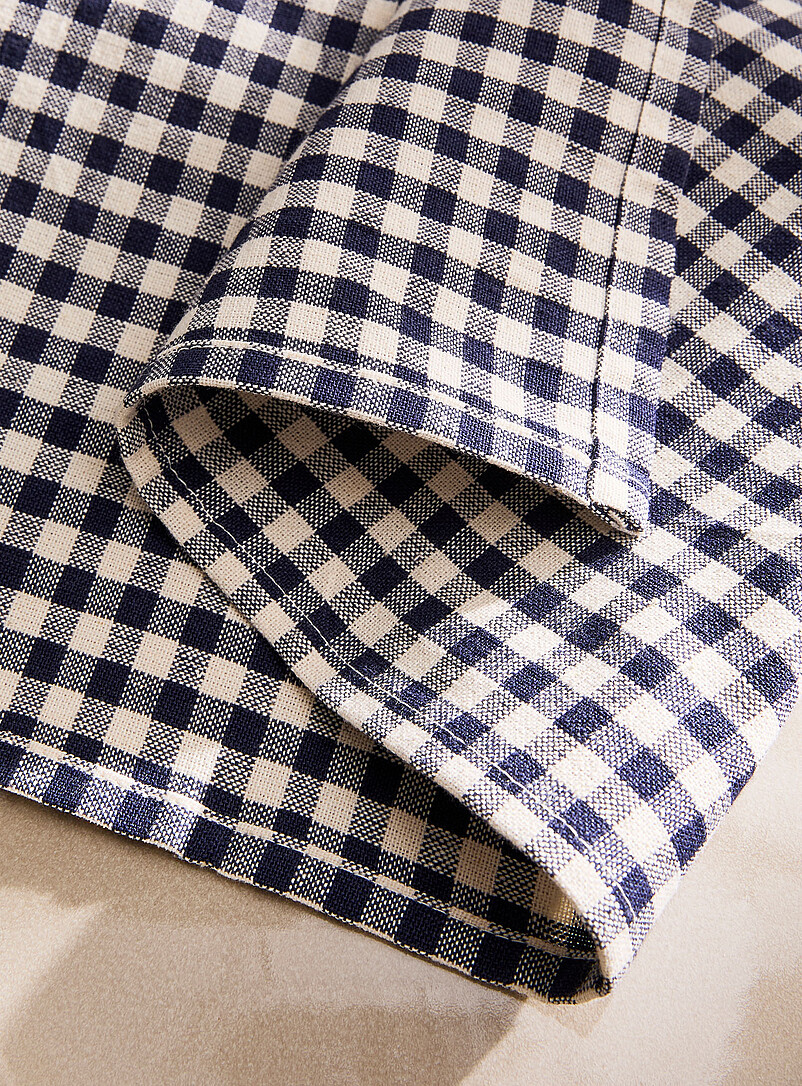 Simons Maison: Les serviettes de table vichy marine Ensemble de 2 Bleu marine - Bleu nuit
