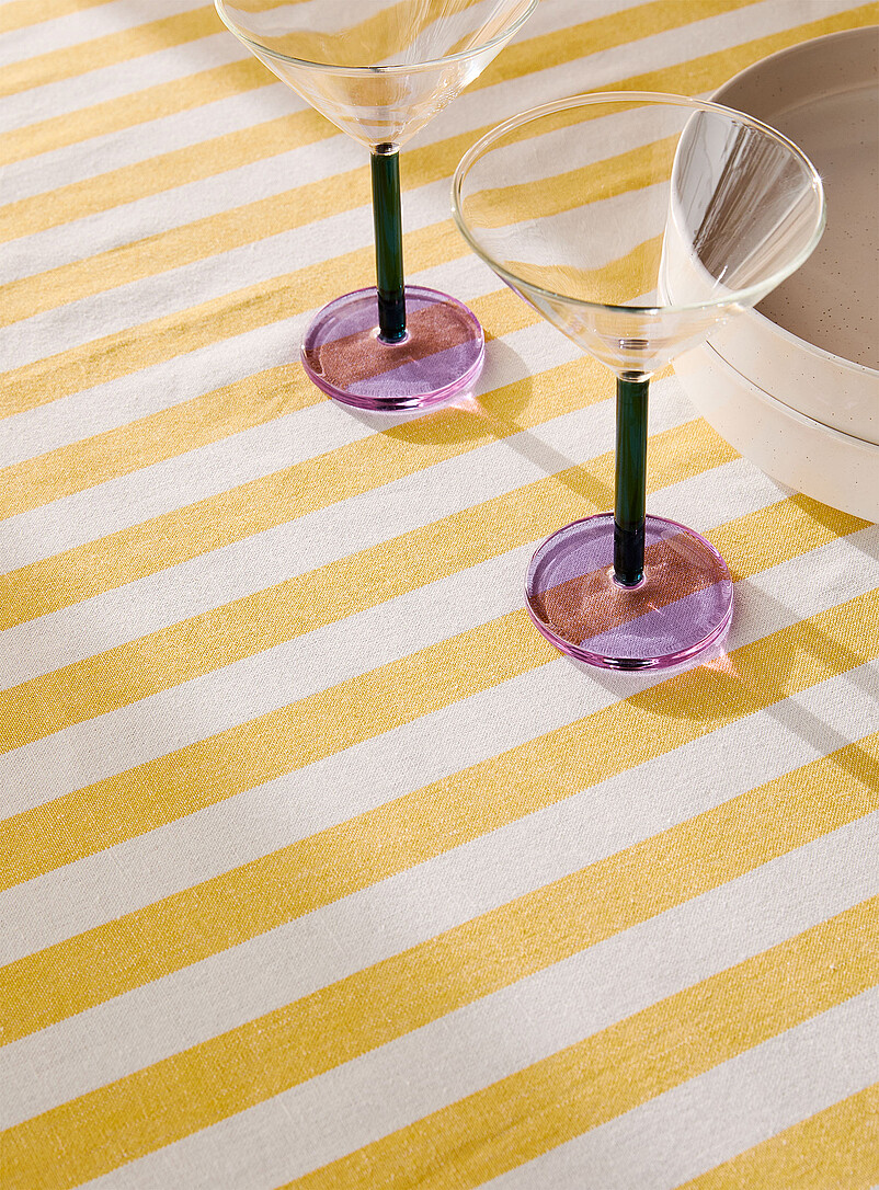 Simons Maison: La nappe rayures ensoleill&eacute;es Jaune et blanc