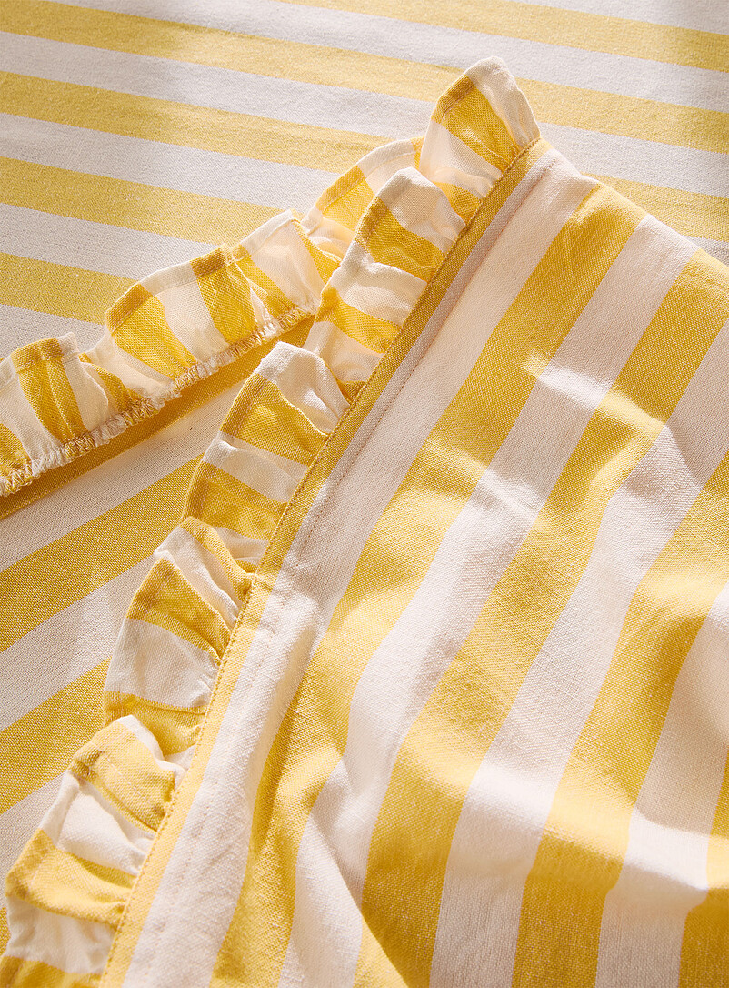 Simons Maison Yellow and white Sunshine-stripe tablecloth