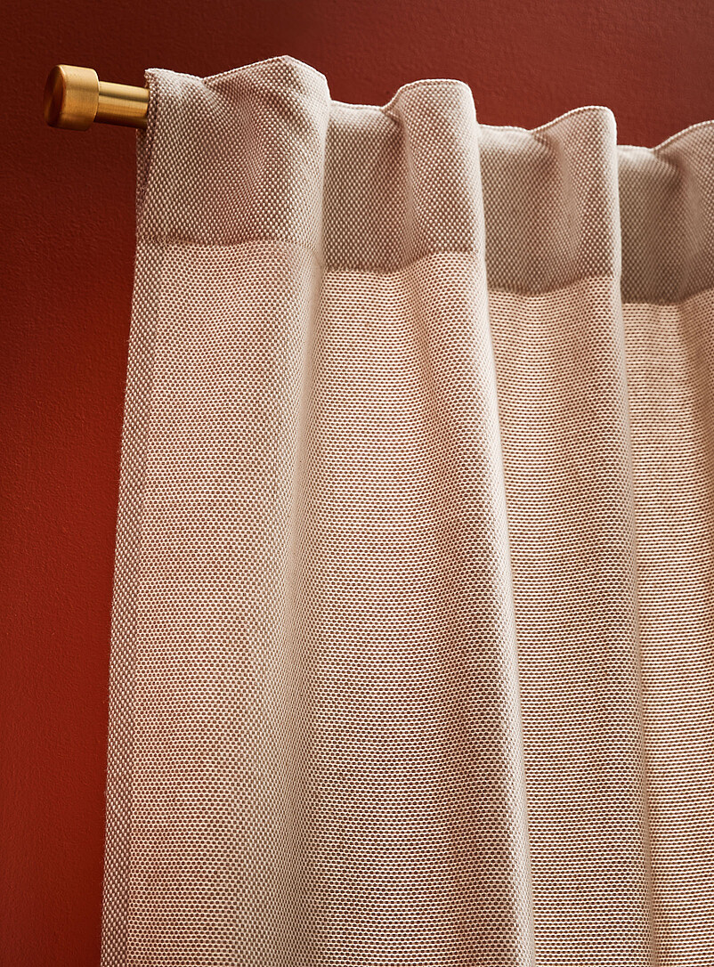Simons Maison: Le rideau tricot panier <b>Un panneau</b> 140 x 220 cm Ivoire - Beige cr&egrave;me