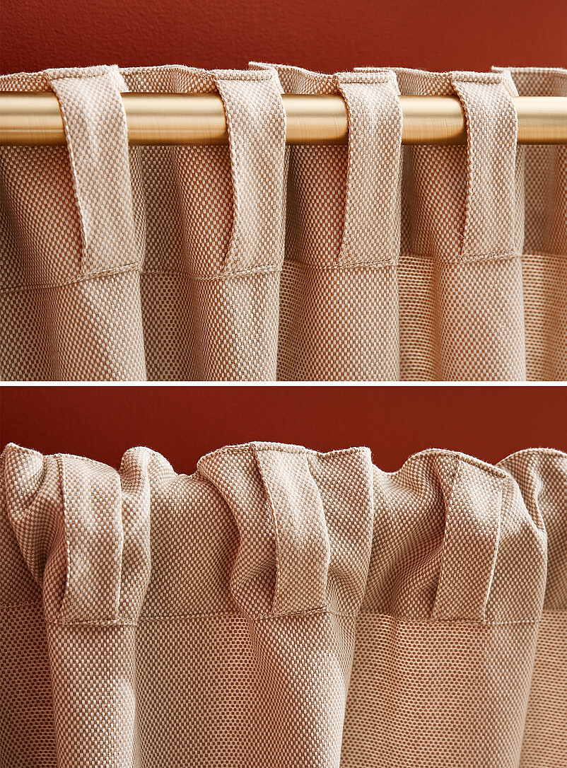 Simons Maison: Le rideau tricot panier <b>Un panneau</b> 140 x 220 cm Ivoire - Beige cr&egrave;me
