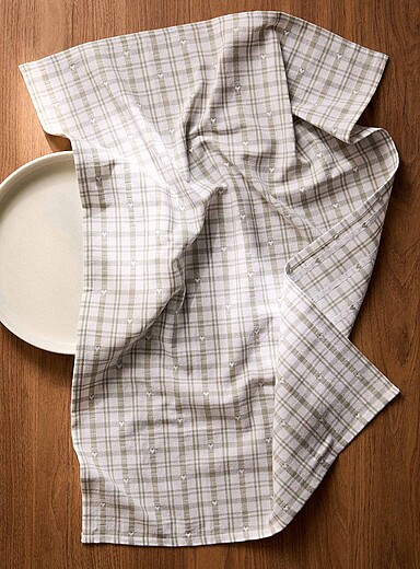 Le linge &agrave; vaisselle jacquard carreaux et c&oelig;urs <b>Collection de Saint-Valentin</b>
