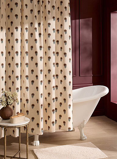 Speckled flowers shower curtain