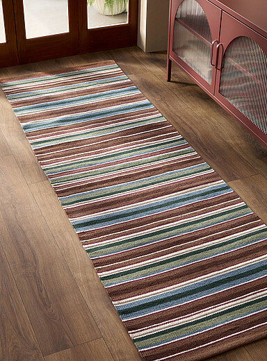 Earthy stripes woven hallway rug 75 x 215 cm | Simons Maison