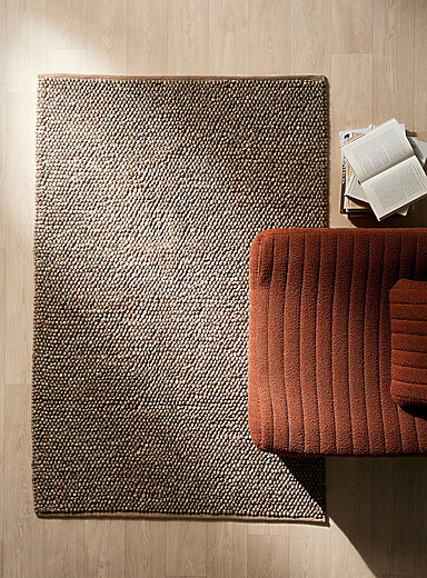 Heathered pom-pom wool blend rug 120 x 180 cm | Simons Maison | | Simons