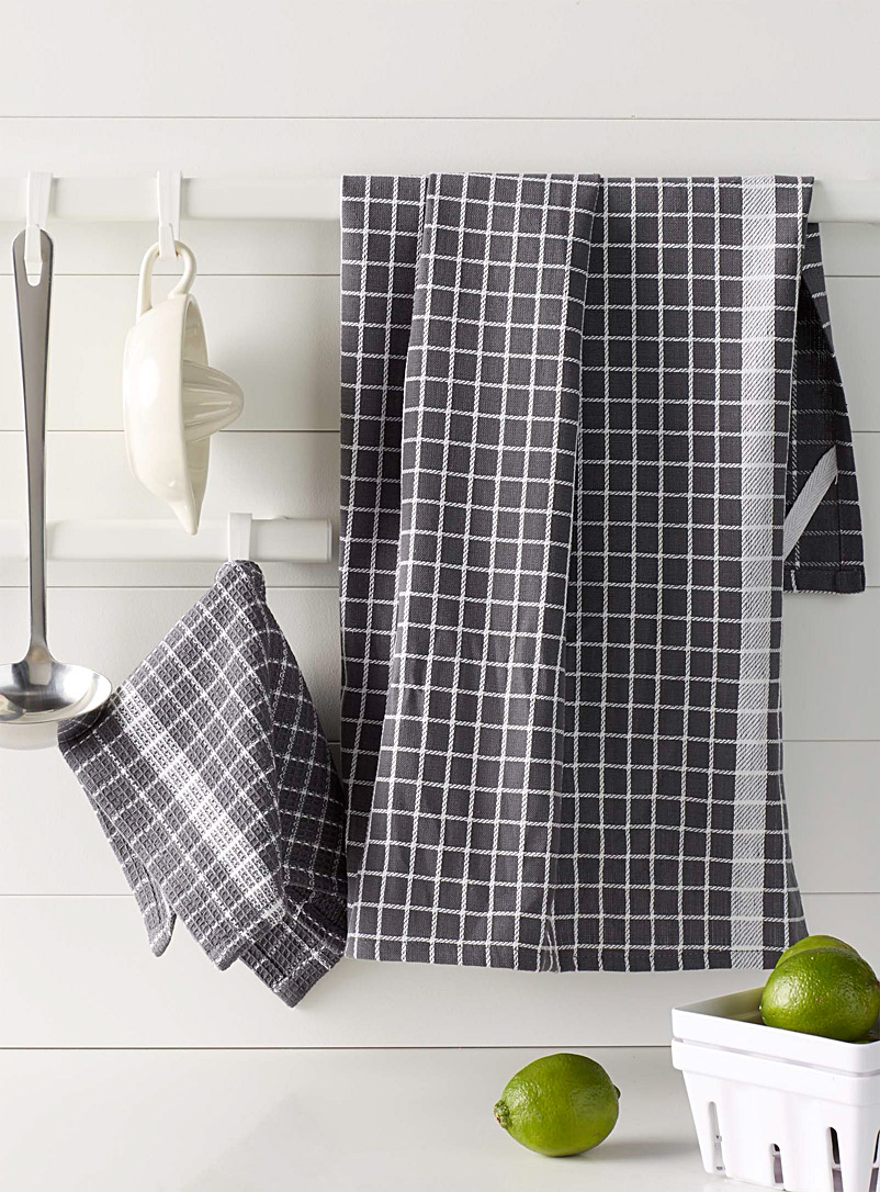 Simons Maison Assorted Modern check tea towels