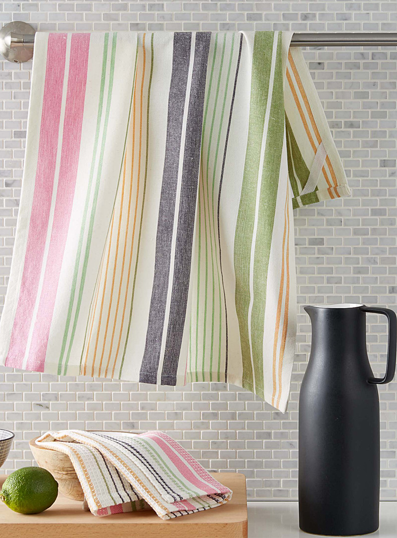 Simons Maison Assorted Catalogne blanket-stripe organic cotton tea towels