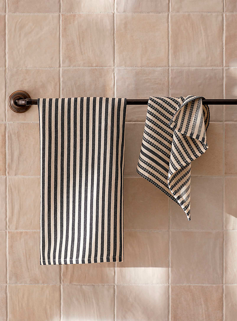 Simons Maison Assorted Navy stripes tea towels Set of 2