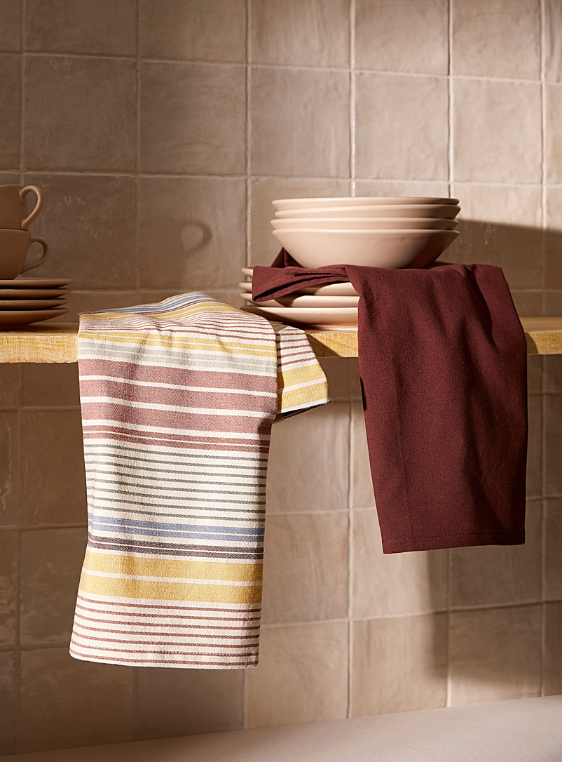 Simons Maison Assorted Tropical stripes tea towels Set of 2