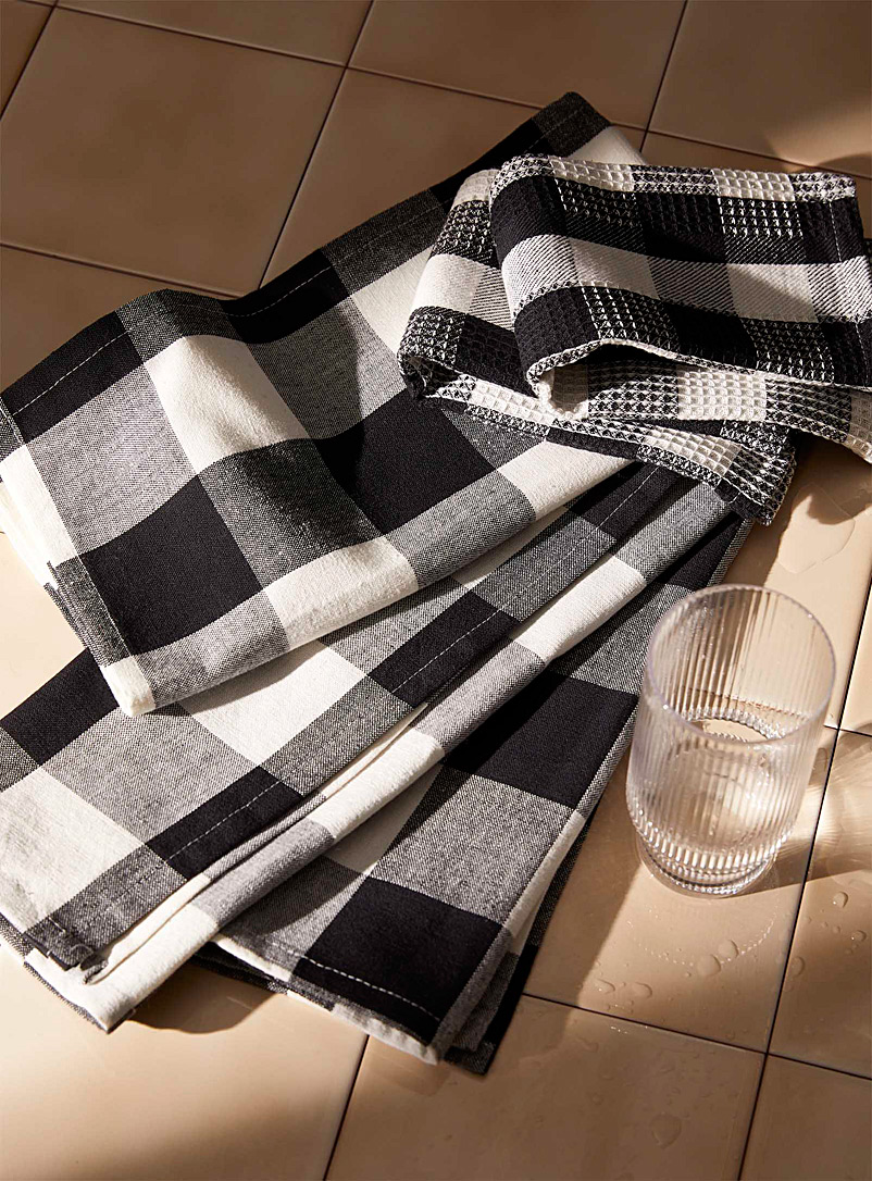 Simons Maison Black and White Classic checkers tea towels