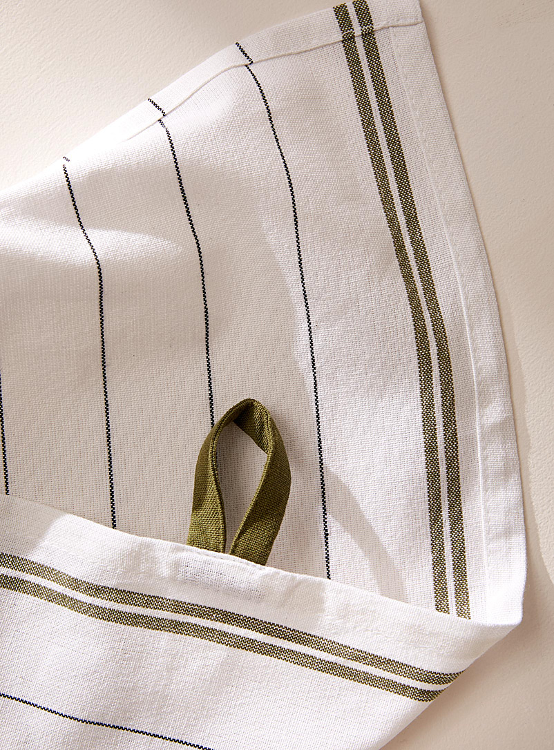 Simons Maison Black and White Pinstriped tea towels