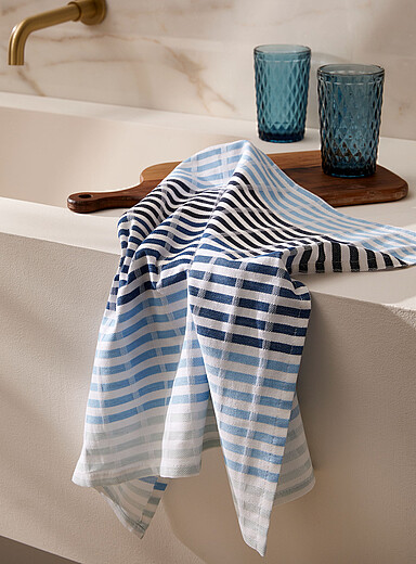Coloured stripes tea towel