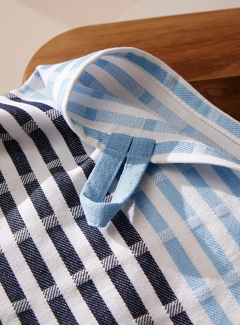 Simons Maison: Le linge &agrave; vaisselle rayures color&eacute;es Bleu assorti