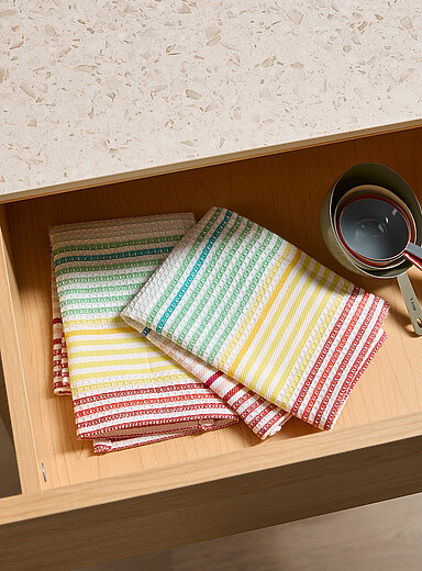 Simons Maison: Les chiffons rayures color&eacute;es Ensemble de 2 Assorti