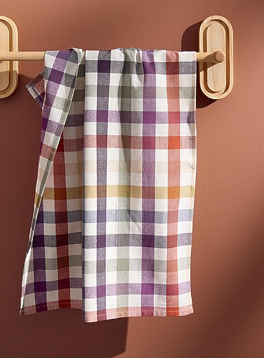 Fruity checkers tea towel
