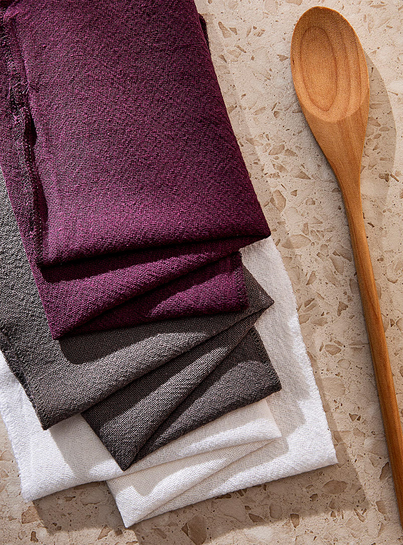 Simons Maison Assorted Neutral tone organic cotton dishcloths Set of 3