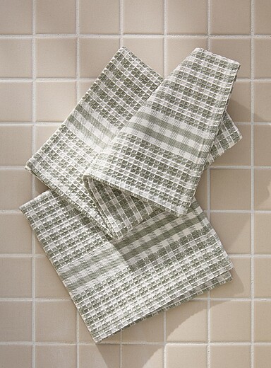 Pastel gingham dishcloths Set of 2