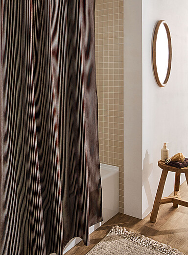 Vertical stripes shower curtain