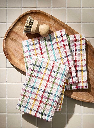 Simons Maison: Les chiffons carreaux Ensemble de 2 Assorti