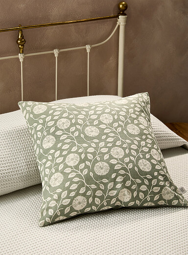 Simons Maison Patterned Green Alliums linen-blend removable-cover cushion 50 x 50 cm