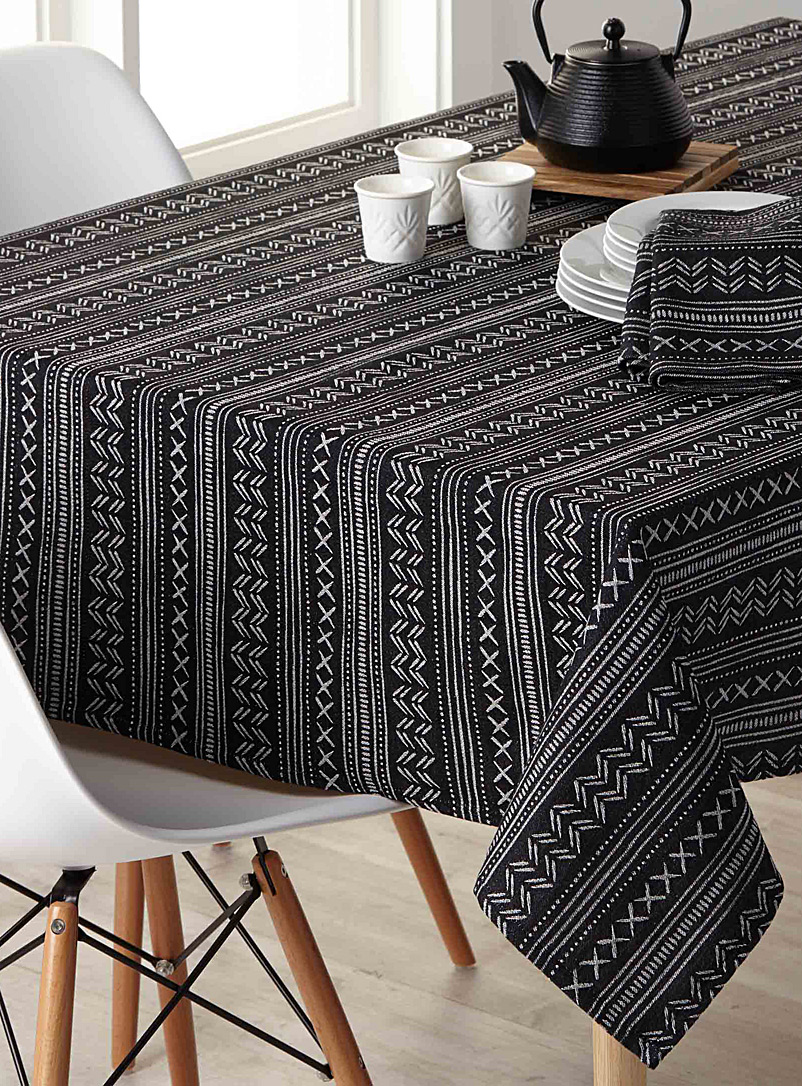 Simons Maison Assorted Chalk jacquard woven cotton tablecloth