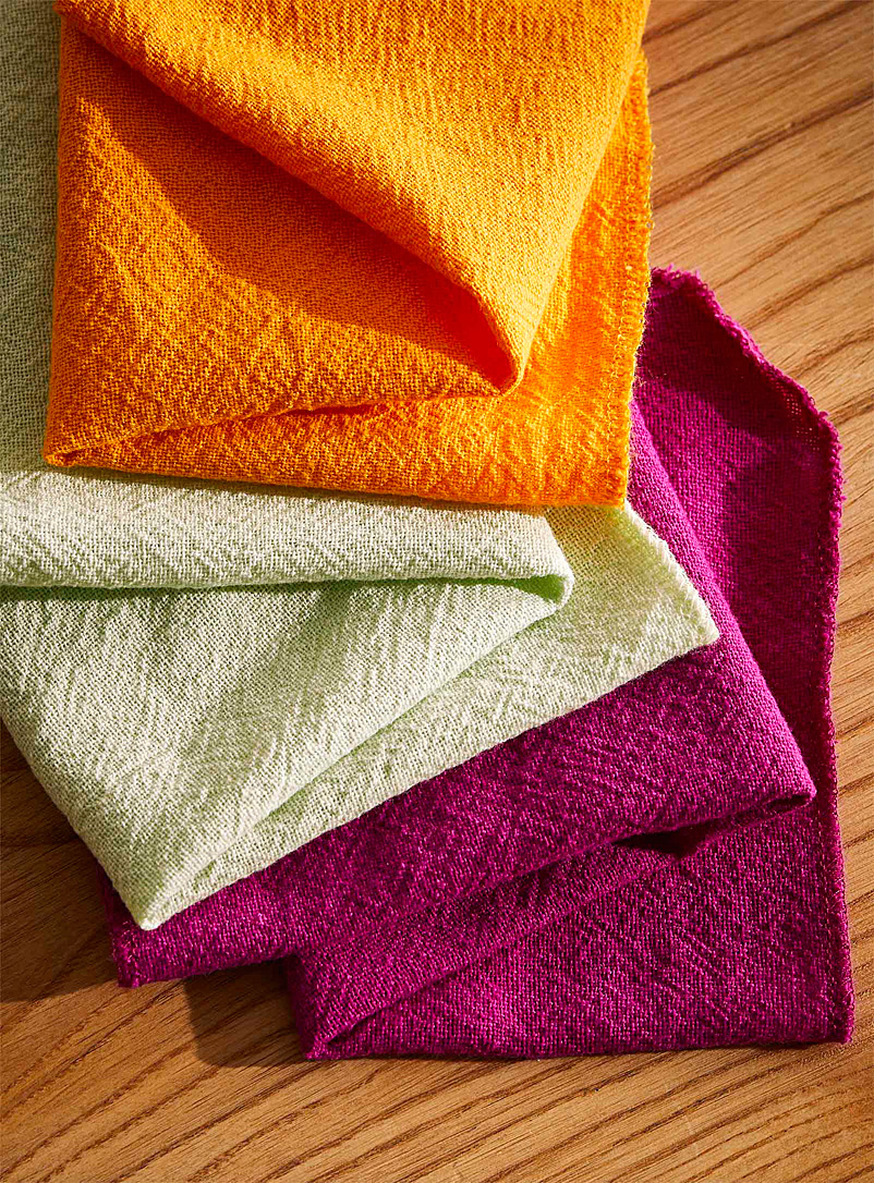 Simons Maison Orange Colourful organic cotton dishcloths Set of 3
