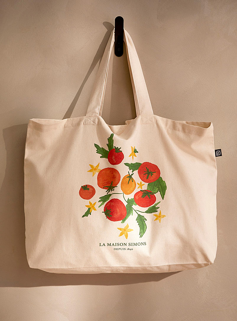 Simons Maison Off White Fresh tomato reusable recycled cotton bag