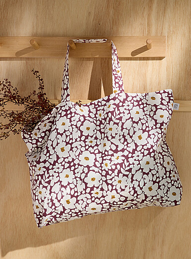 Simons Maison: Le sac de magasinage fleurs automnales Bourgogne