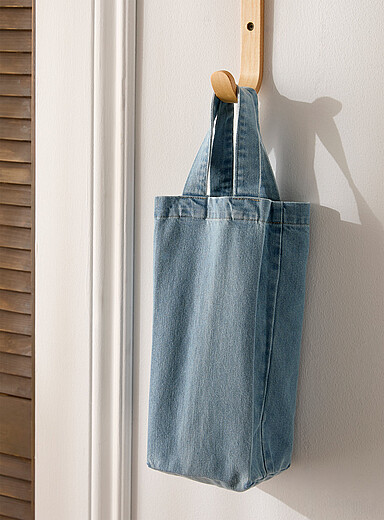 Le sac pour bouteille de vin denim