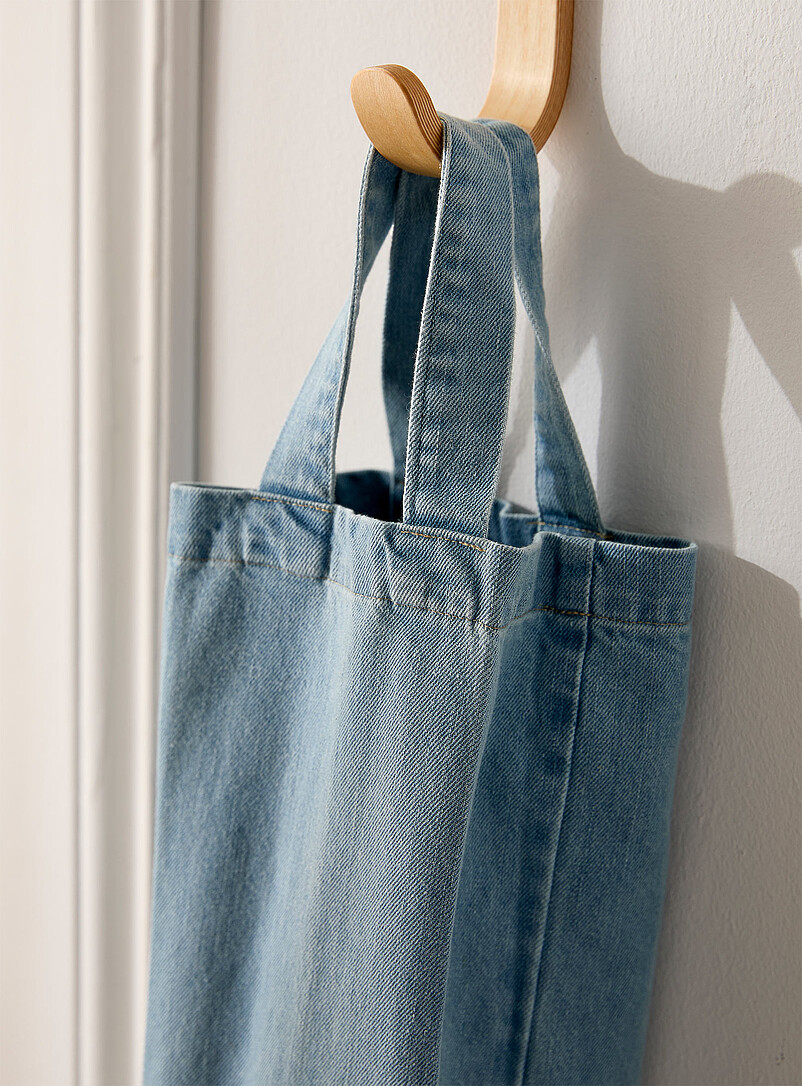 Simons Maison Indigo/Dark Blue Denim wine bottle bag