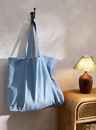 Gingham check shopping bag